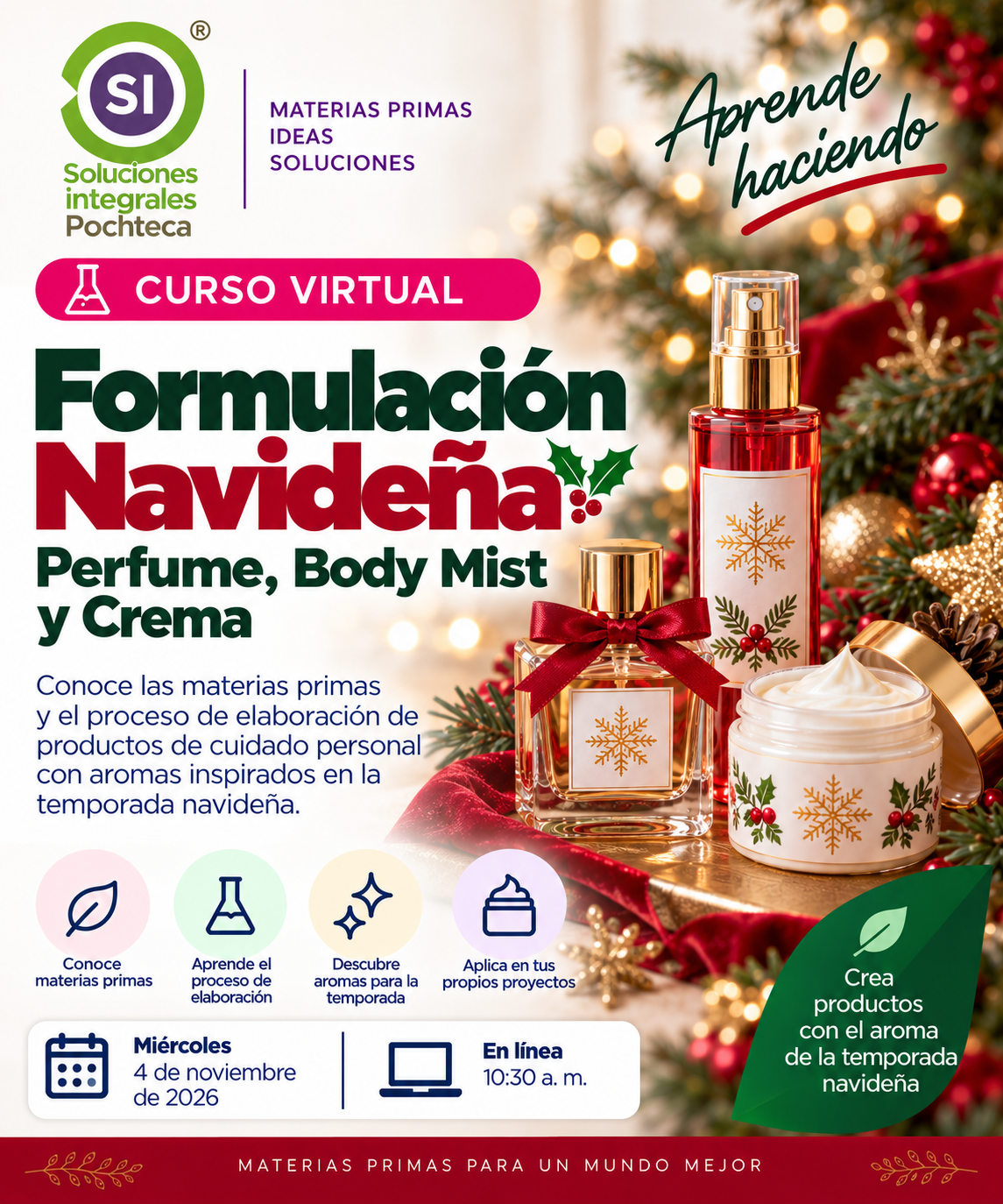 Curso Formulación Navideña: Perfume, Body Mist y Crema 4 de Noviembre